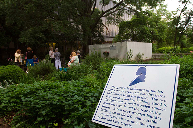 View of the garden from the rear of the John Marshall House