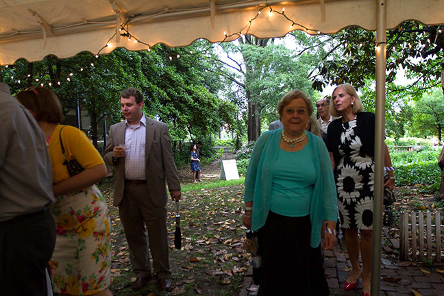 Guests find food beneath the garden tent